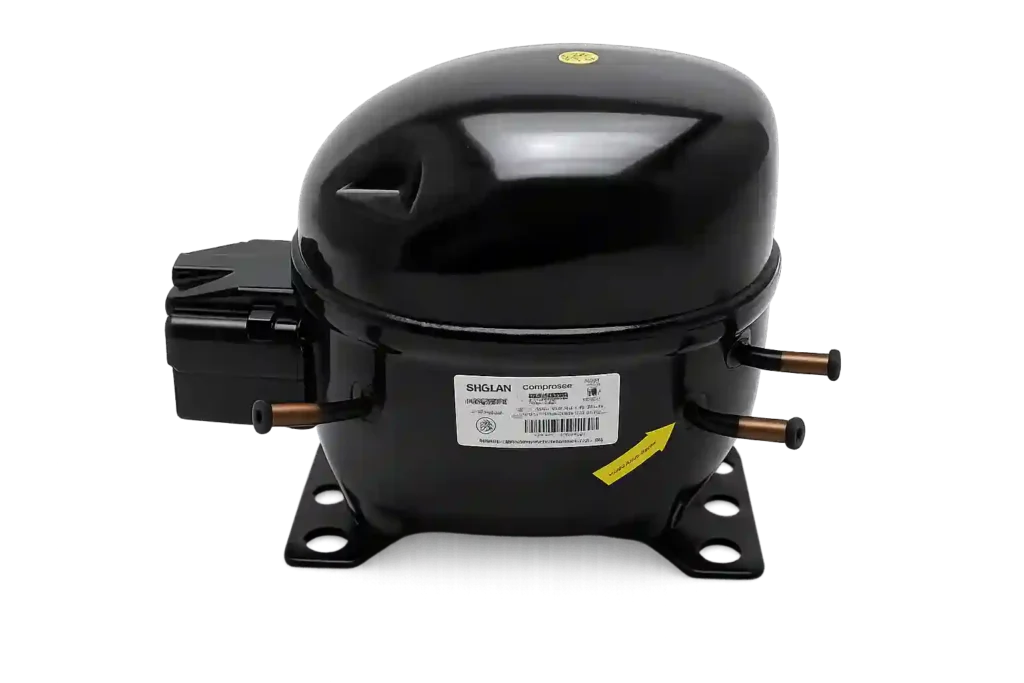 Air conditioner compressor inspected during AC repair in Hamad Town.