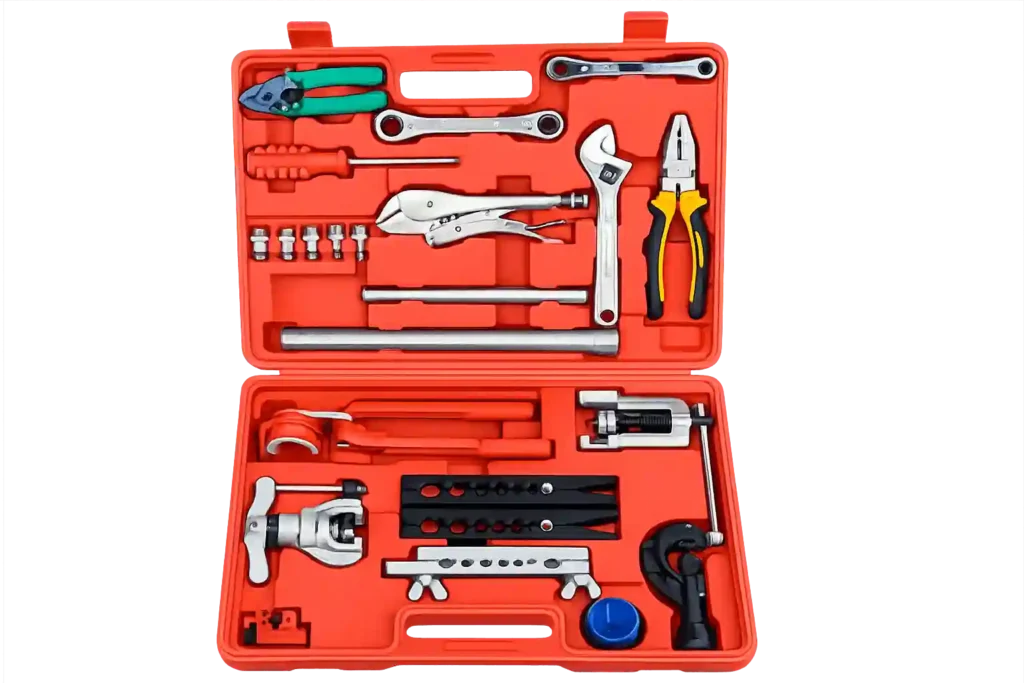 Air conditioner repair tools for window AC repair in Bahrain.