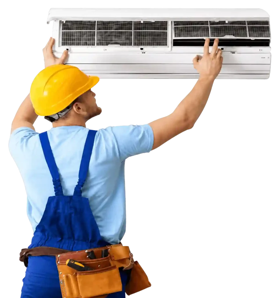 Professional technician servicing a split air conditioner for reliable ac repair in Bahrain.