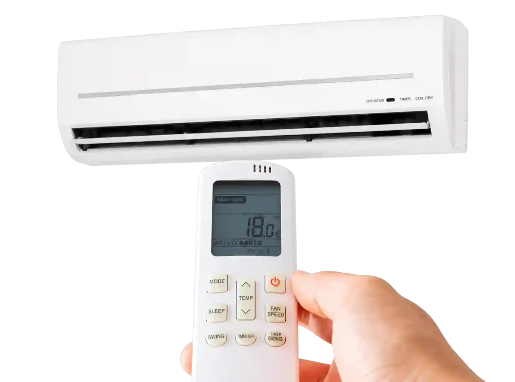 Wall-mounted split air conditioner with remote control for professional ac repair in Bahrain.