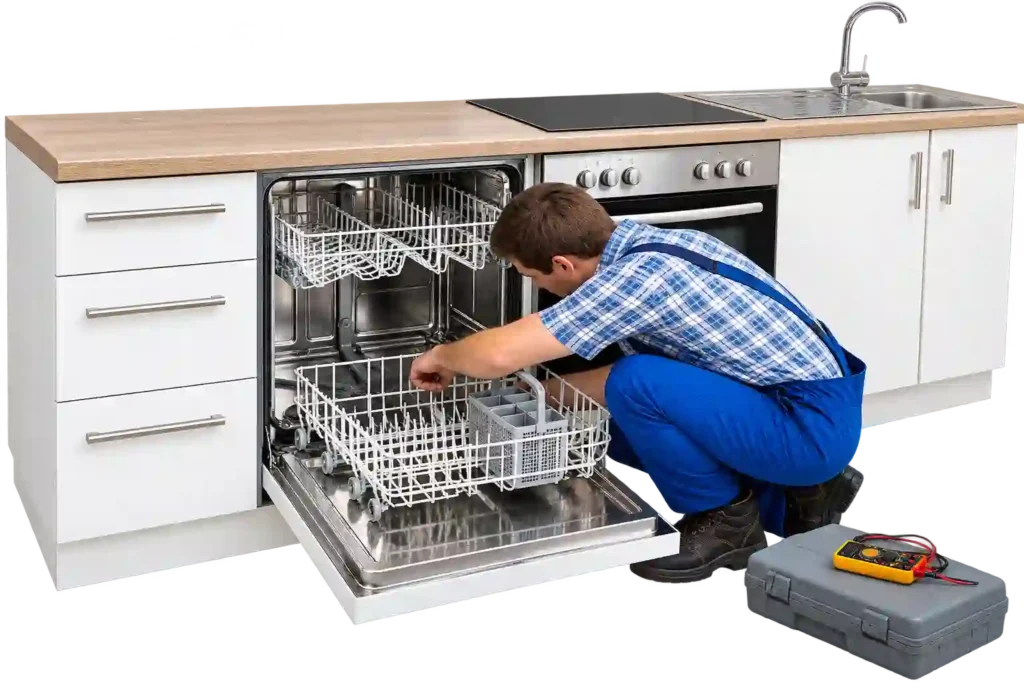 Dishwasher repair and maintenance service.