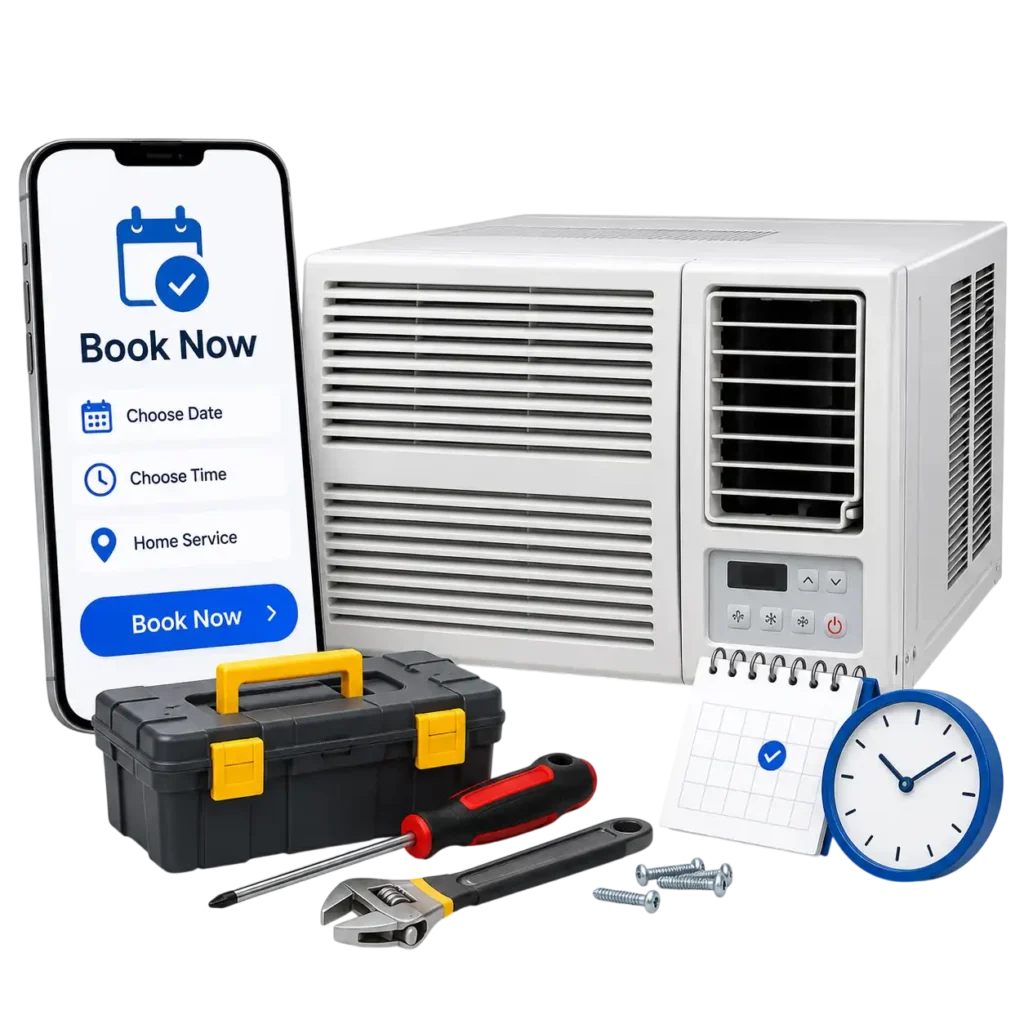 Home air conditioner service booking.
