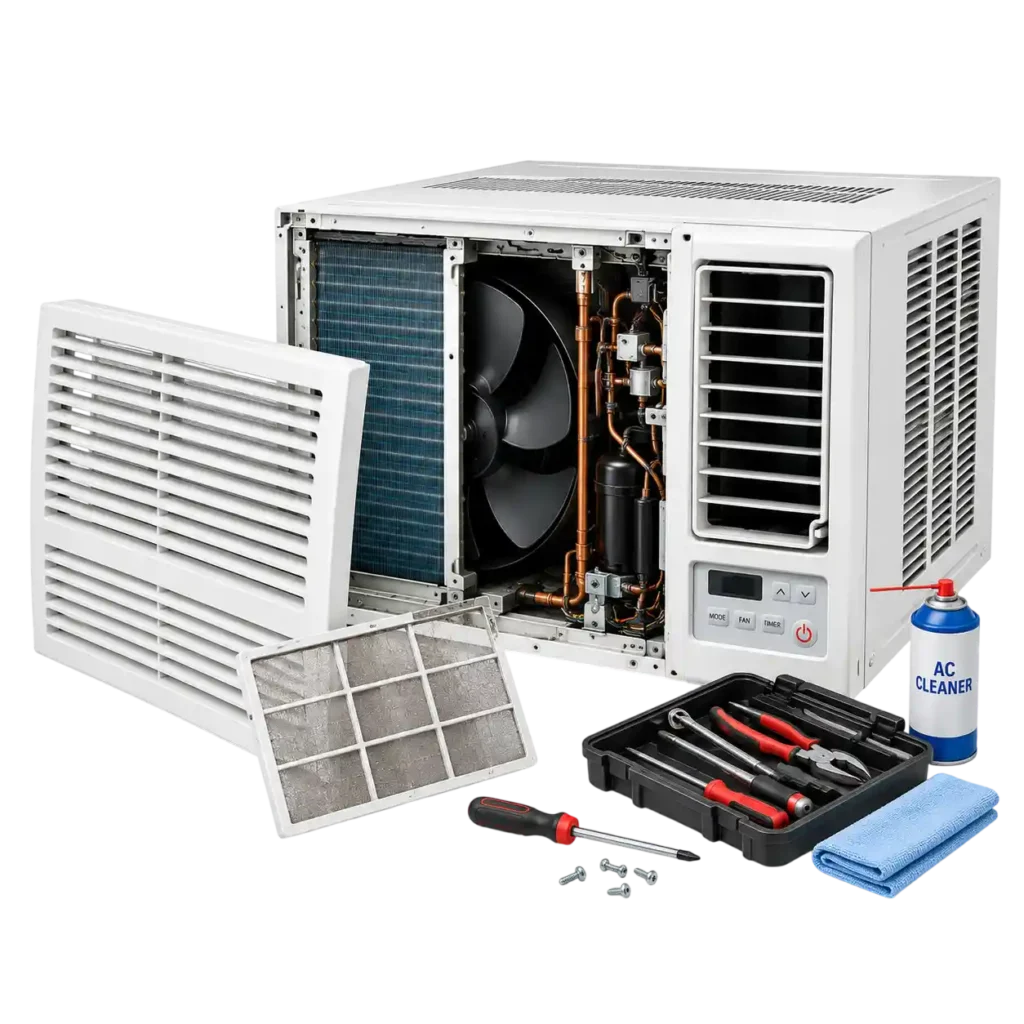 Convenient window ac repair in Hamad Town at home.